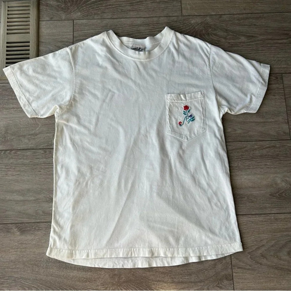 Vintage Northern Reflections White Cotton  Floral Embroidery Short Sleeves - Picture 4 of 13